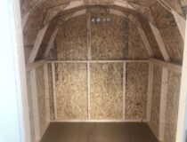 Inside of 6x6 mini barn storage shed