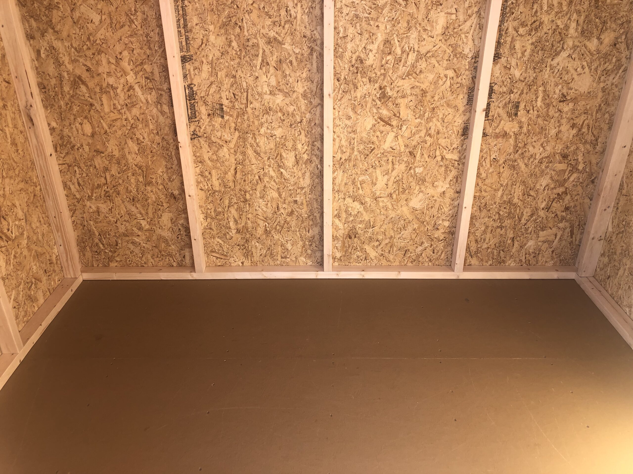 Inside of 6x8 peak side storage shed
