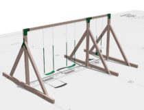 Free standing commercial swing set