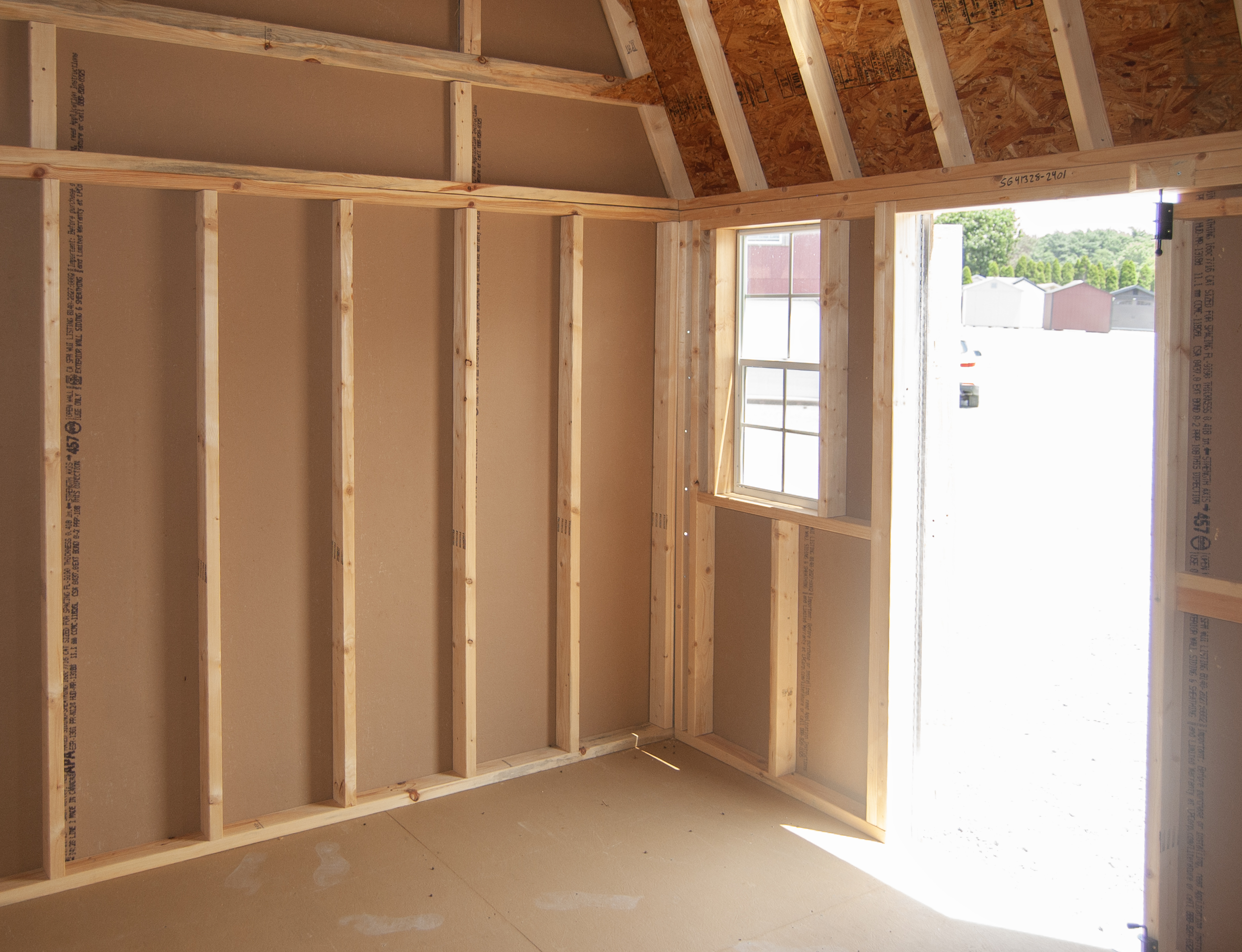 10x12 Dutch Barn Style Storage Shed Inside