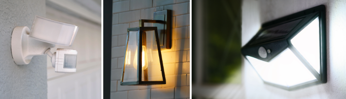 Images Illustrating Storage Shed Security Tip #3: Add Lighting To Entry Points (Exterior Motion Sensor Lights and wired in lights)