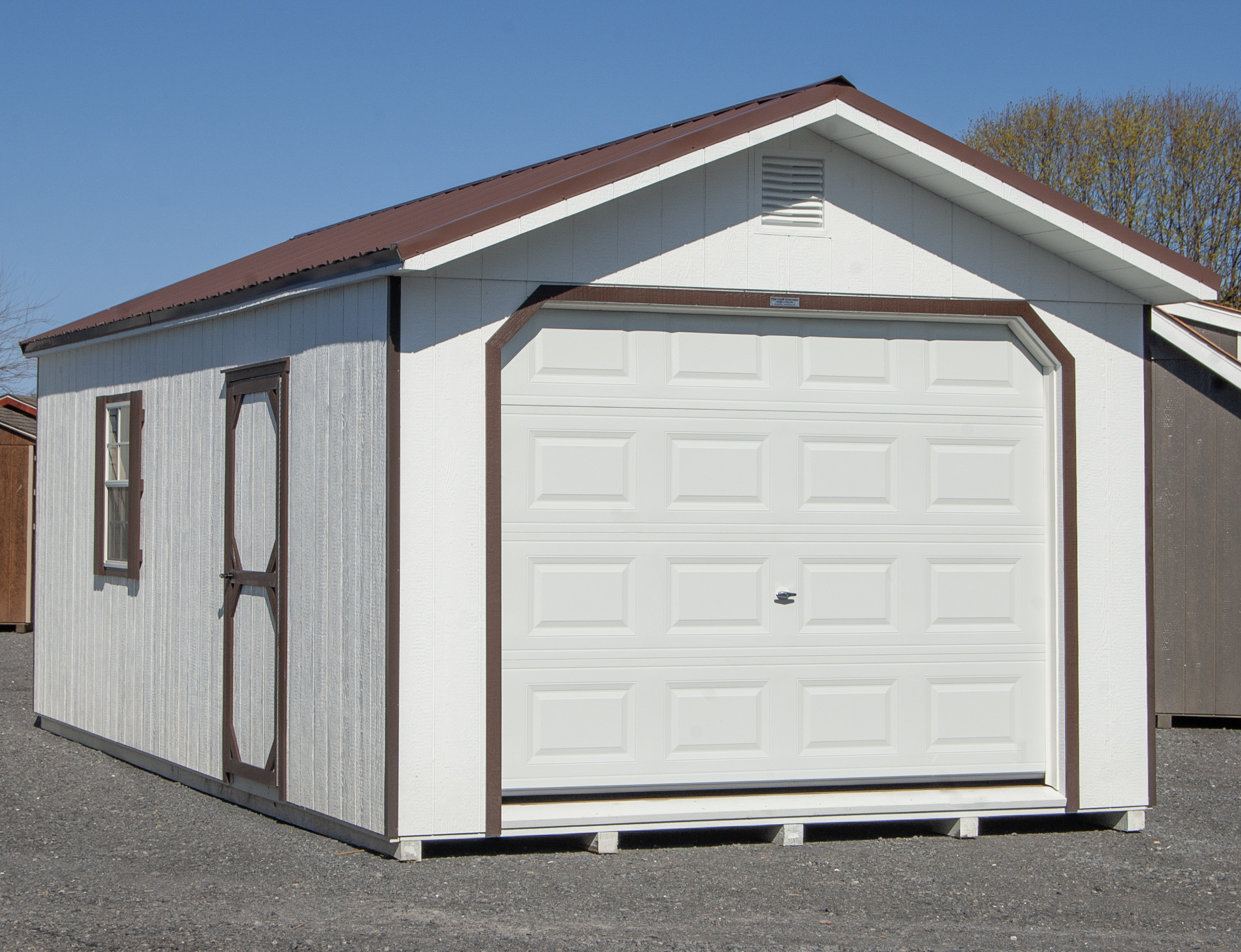 12x24 Peak Garage with White LP Smart Side from Pine Creek Structures