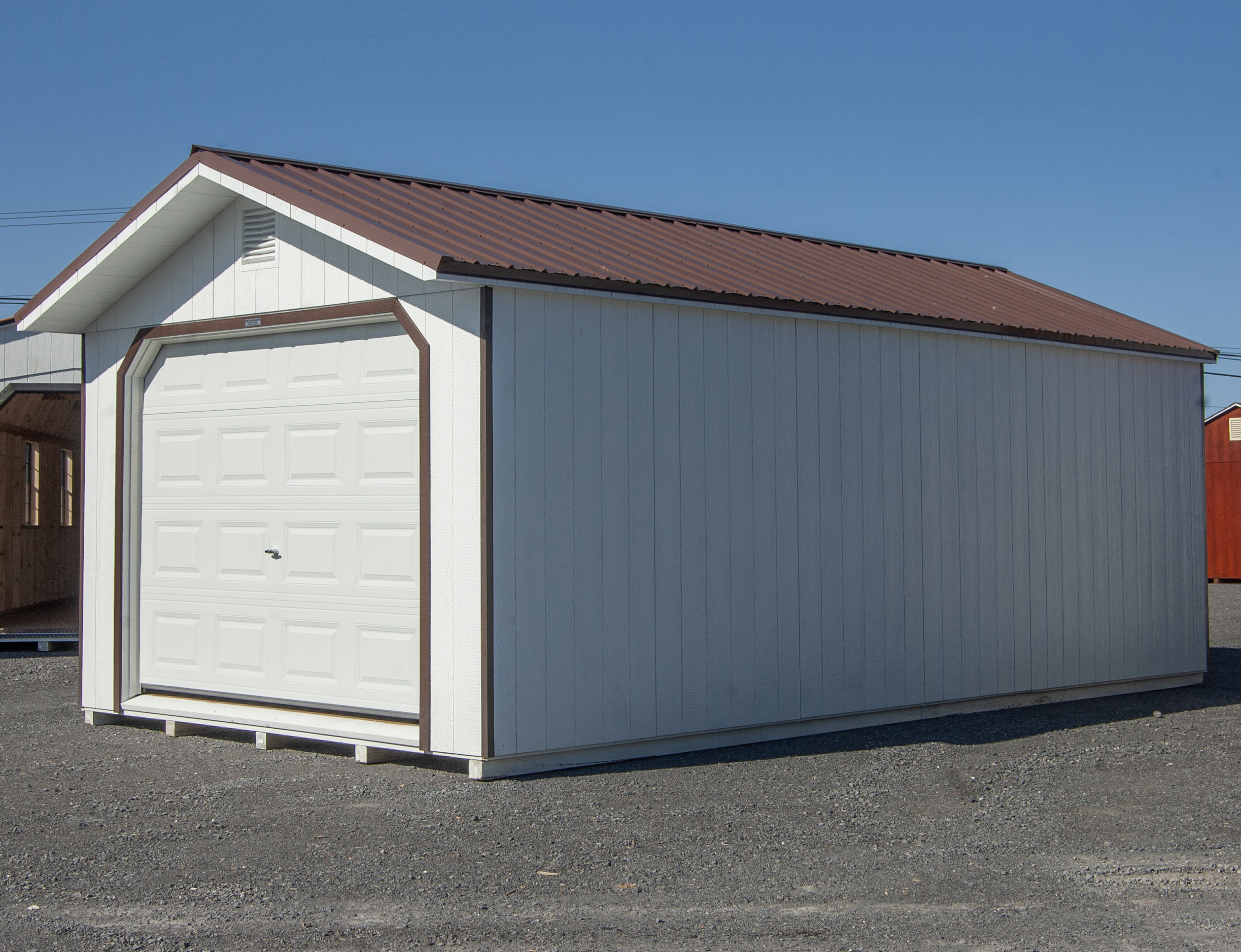 12x24 Peak Garage with White LP Smart Side from Pine Creek Structures