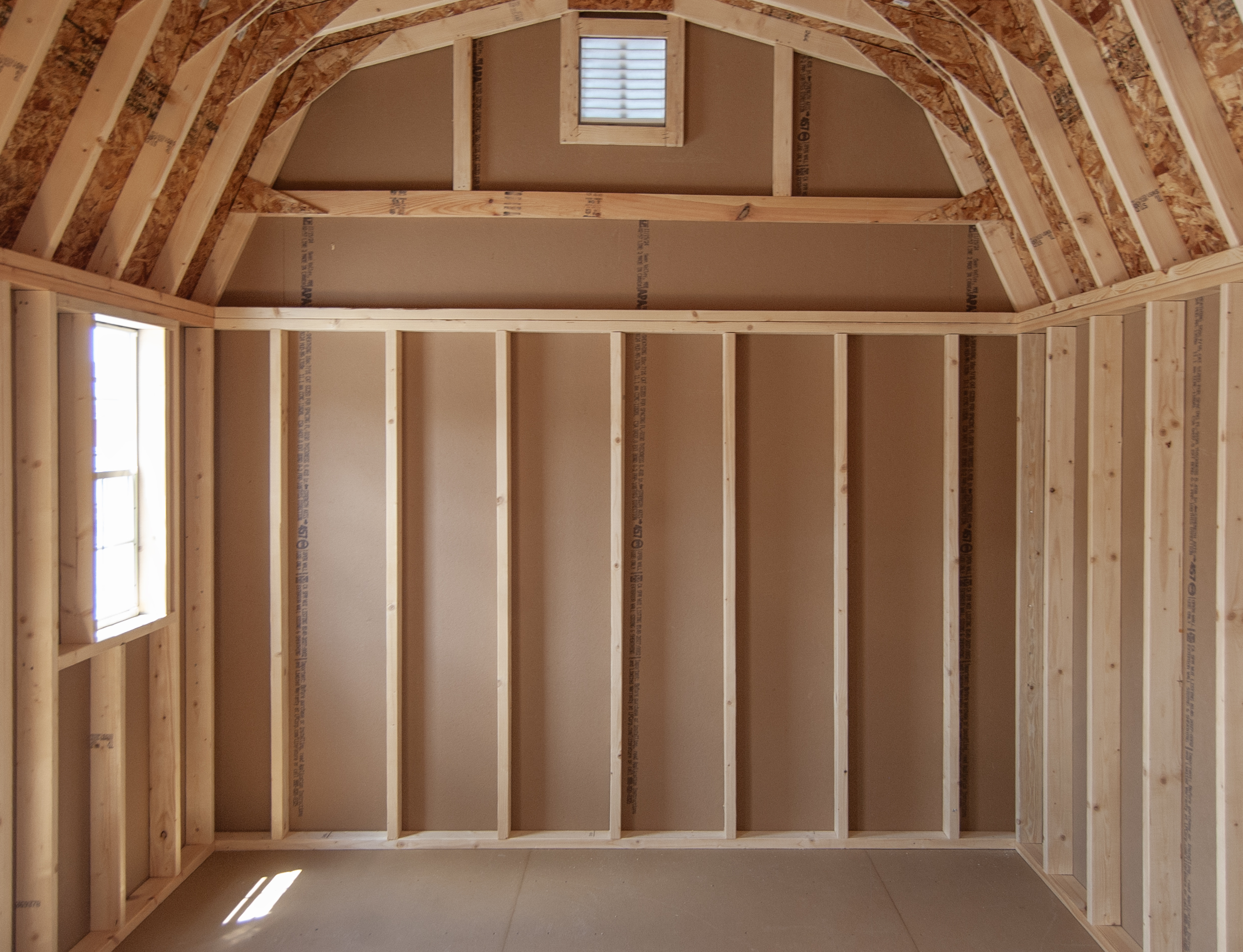 10x16 Dutch Barn Storage Shed with interior