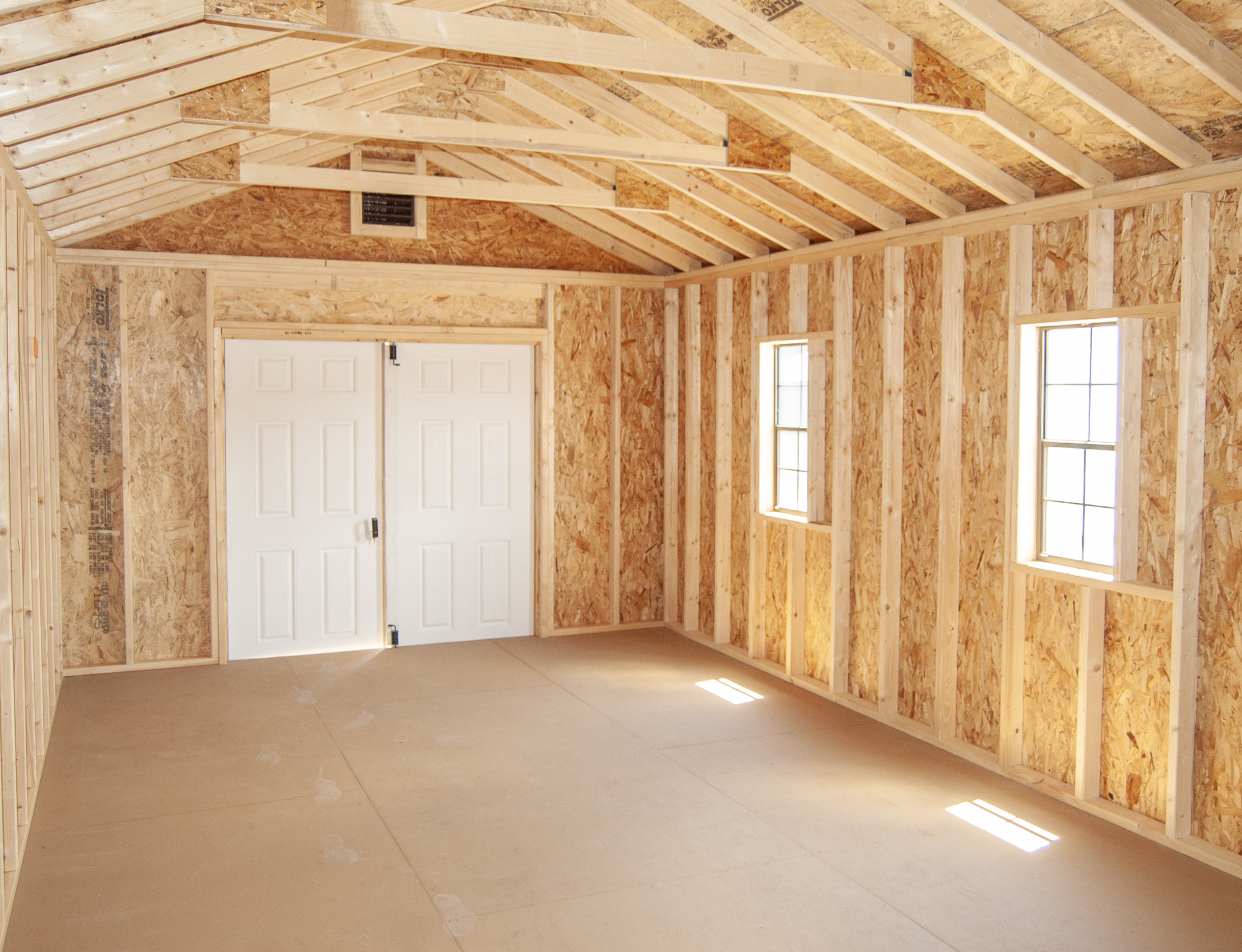 Inside - 12x24 Peak Style Storage Shed