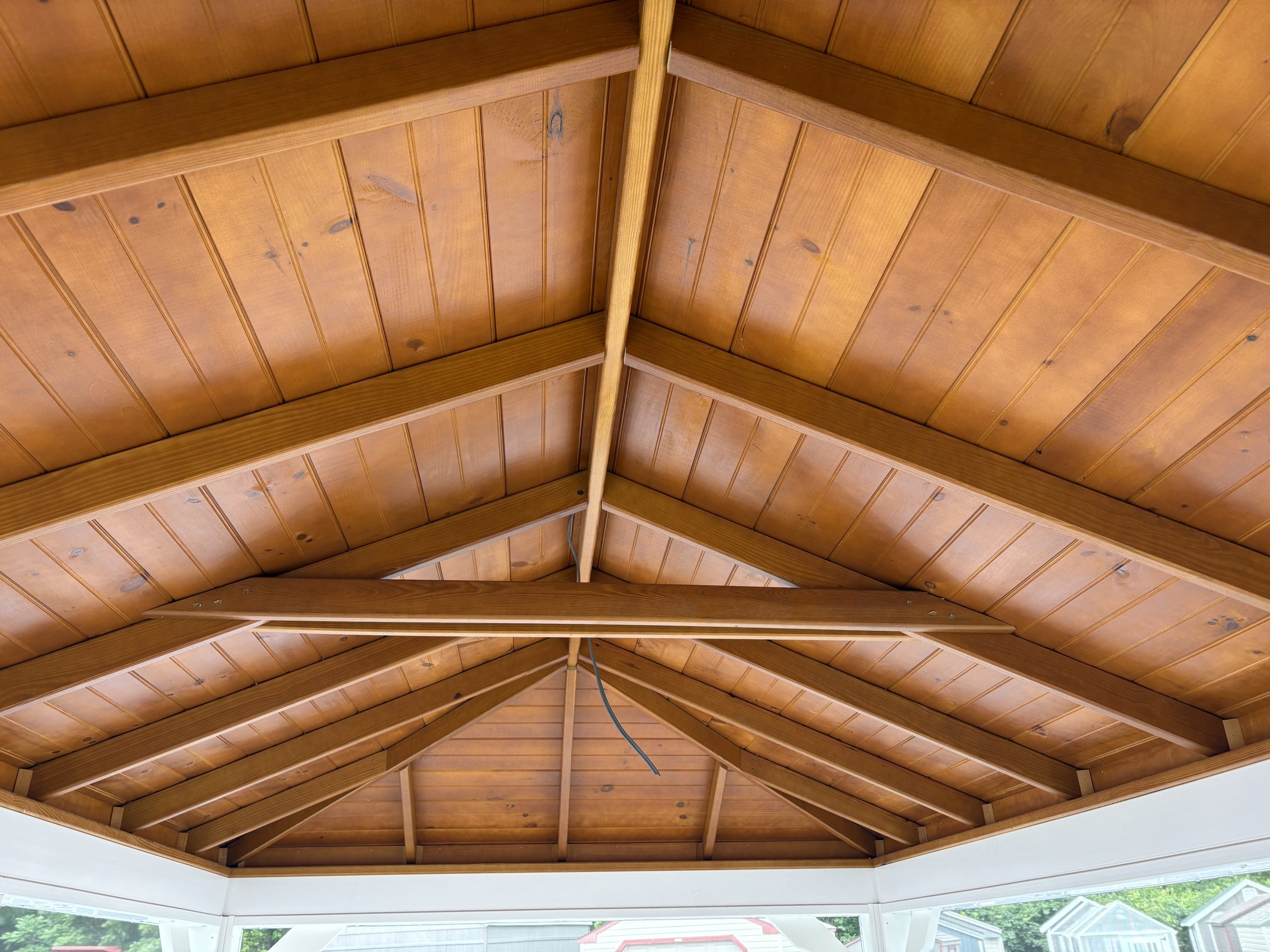 ceiling inside of pavilion