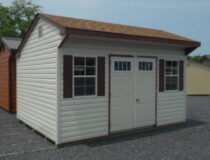10 x14 Vinyl Cottage Shed with Shelves