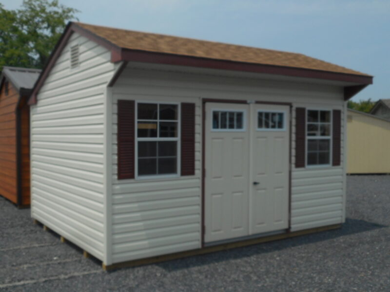 10 x14 Vinyl Cottage Shed with Shelves
