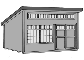 Pine Creek Structures studio style storage shed