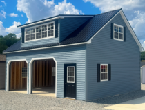 24 x 28 Two-Car Two-Story Cape Cod Garage