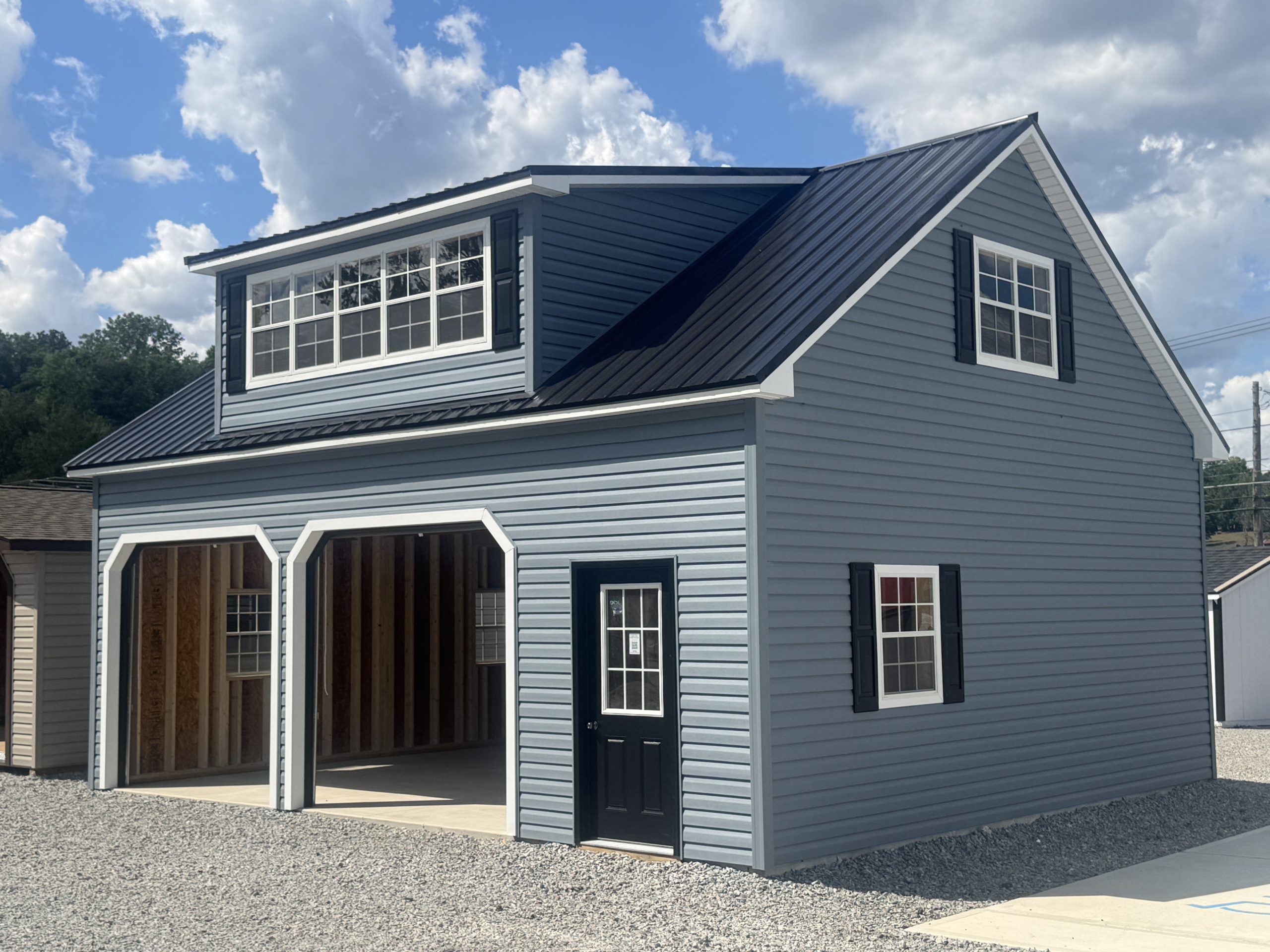 24 x 28 Two-Car Two-Story Cape Cod Garage