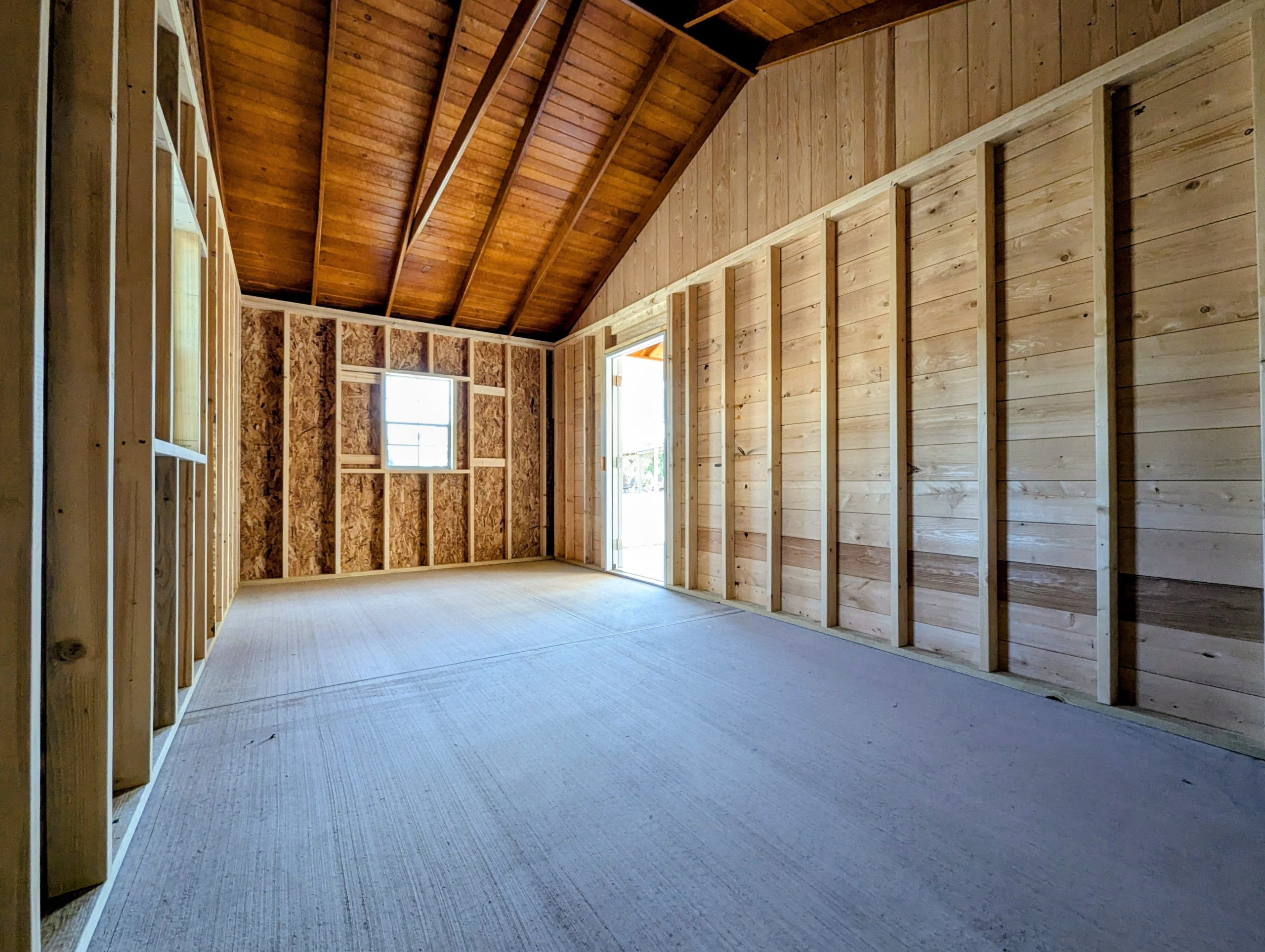 Interior of cabane. 2x4 framed with 2 windows