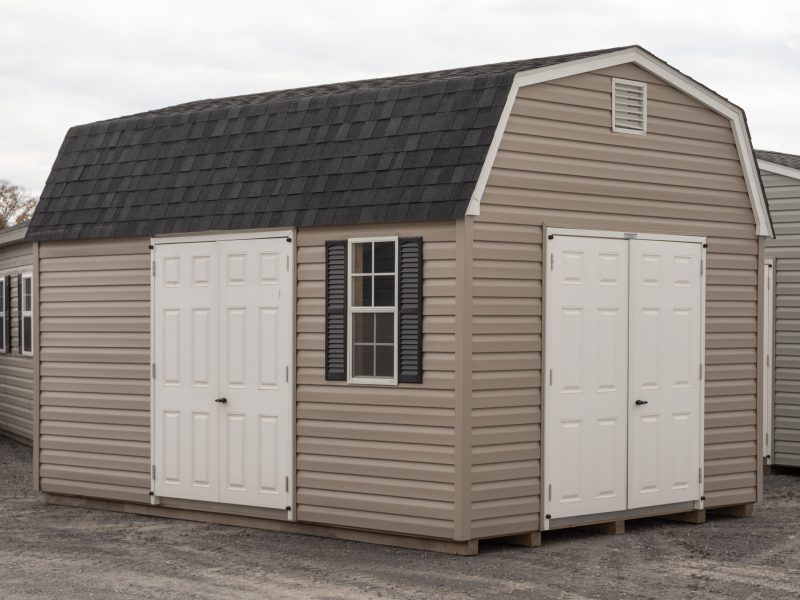 10x16 Dutch Barn Style Storage Shed with 2 Doorways and Loft Inside