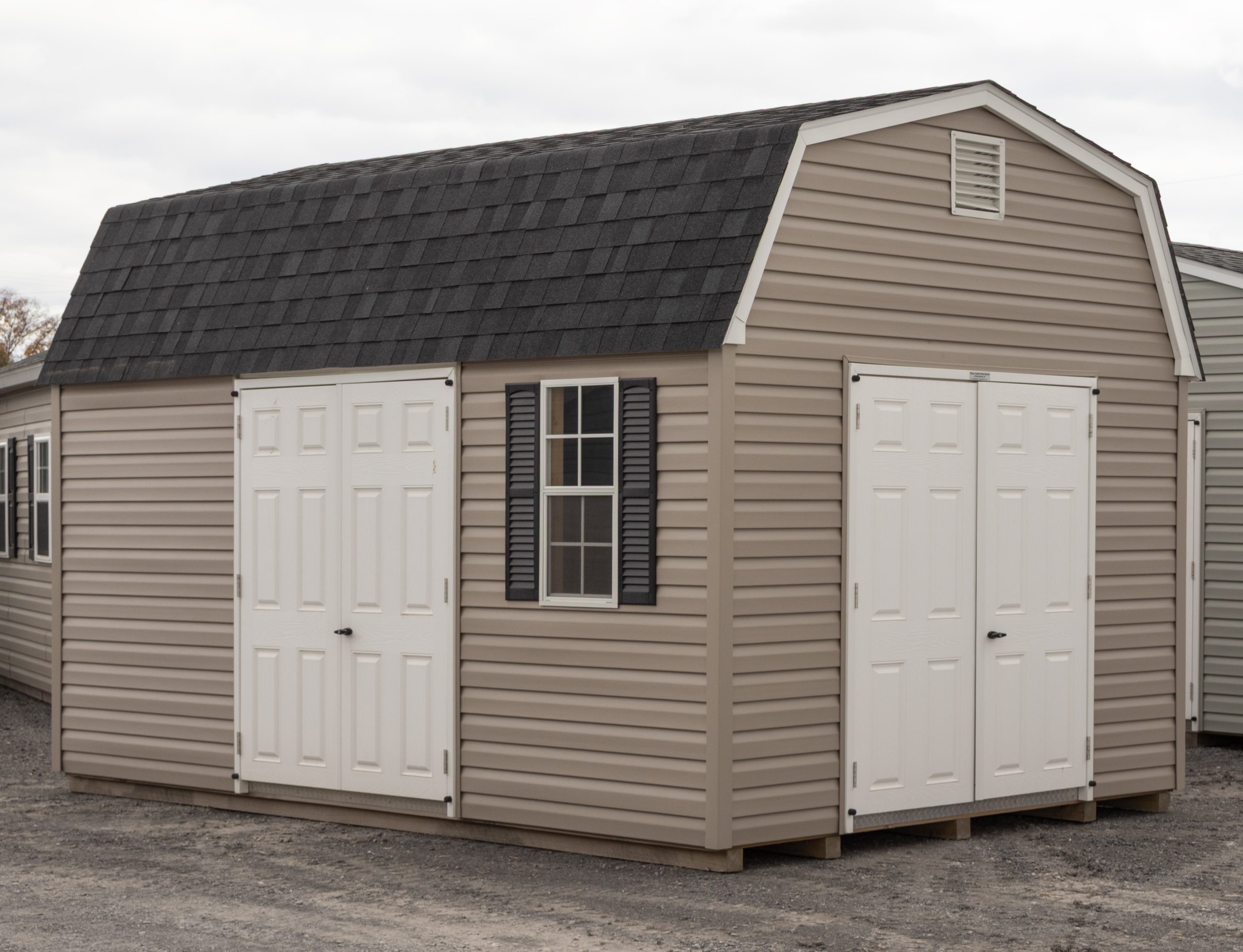 10x16 Dutch Barn Style Storage Shed with 2 Doorways and Loft Inside