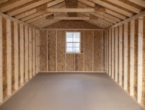 10x20 Peak Style Storage Shed with Vinyl Siding Inside