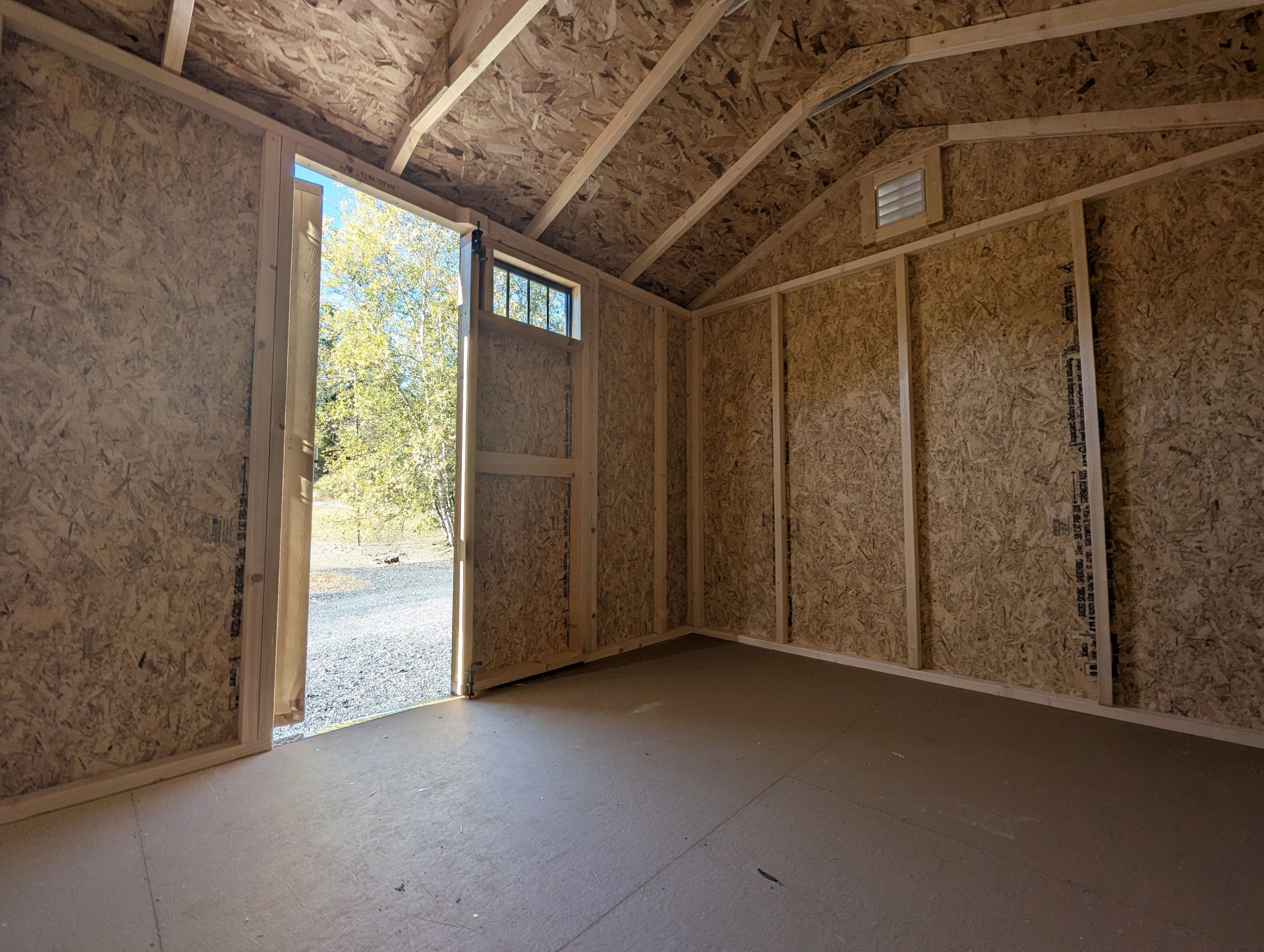 8x10 Madison Peak shed Interior.