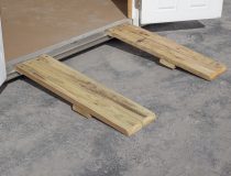 8x12 Vinyl Peak Style Storage Shed with Moveable Ramp System