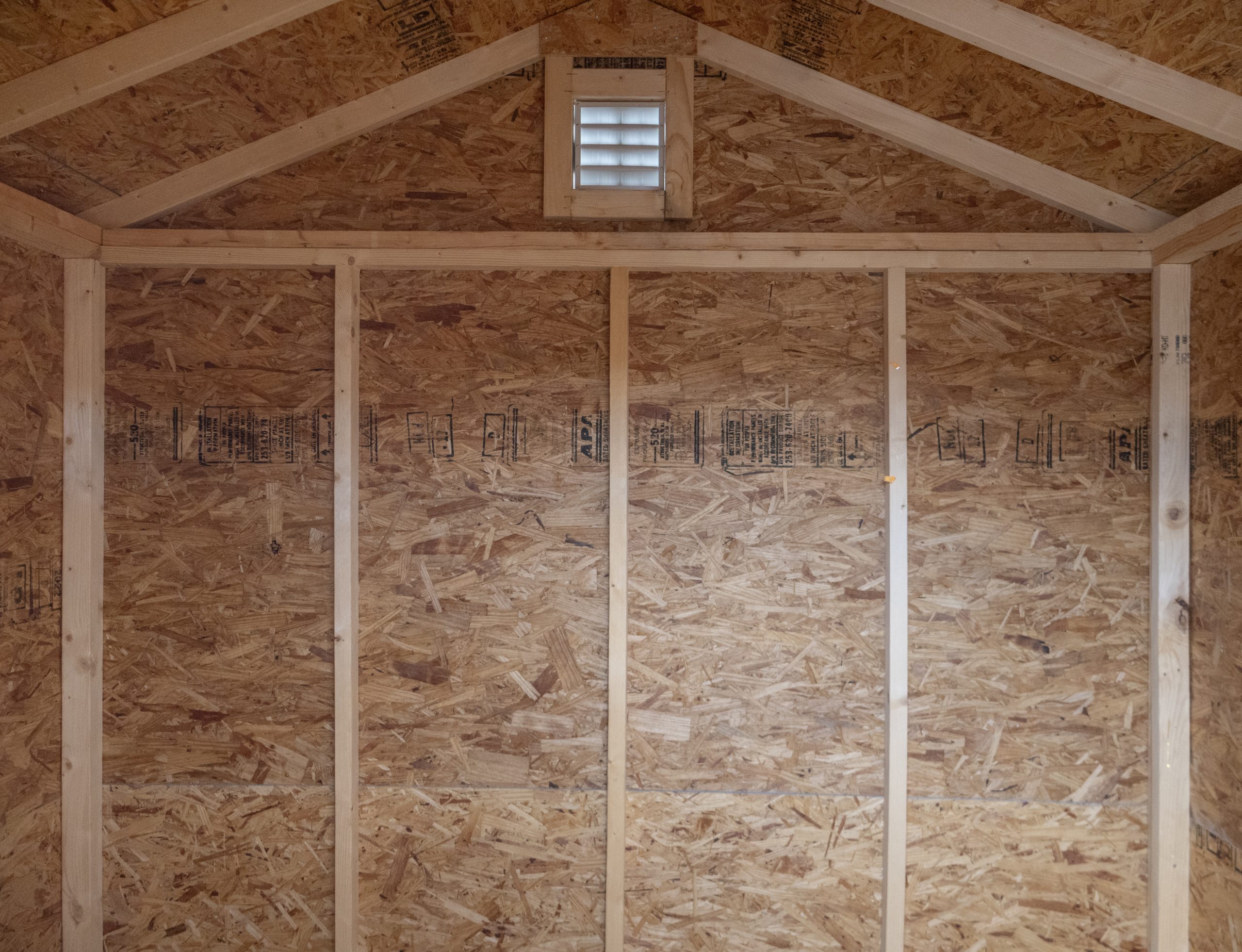 8x8 Vinyl Madison Peak Shed Interior View