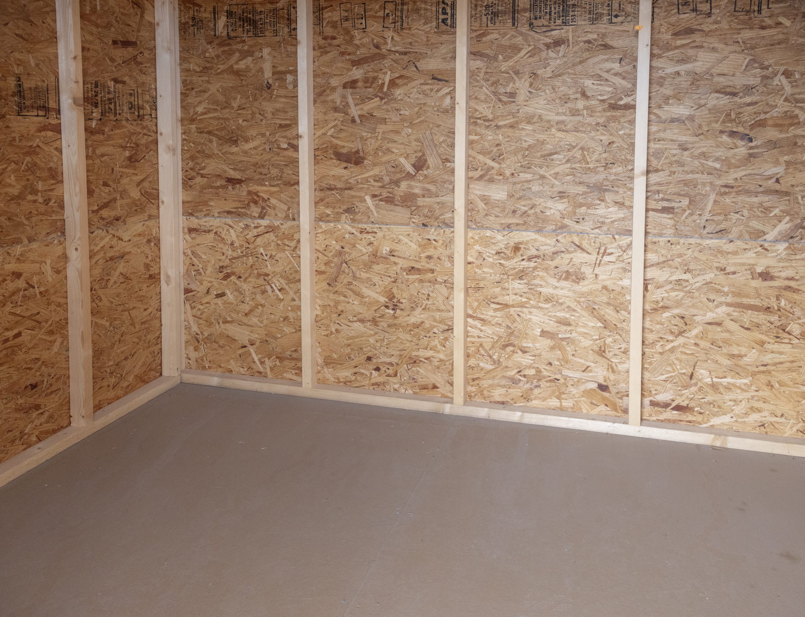 8x8 Vinyl Madison Peak Shed Interior View