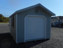 10x16 Front Entry Peak Shed with Garage Door