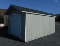 10x16 Front Entry Peak Shed with Garage Door