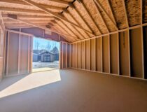 Interior of 14x16 Peak Garage with Rampage Door