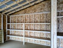 24x28 2-Car Modular Garage Interior with Shelves