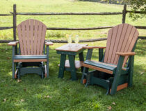 Poly Lumber Fanback Gliders and Two Tier Tables