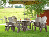 Poly Dining Set with Fanback Dining Chairs