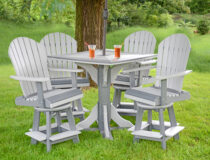 Poly Lumber Pub Table and Swivel Fanback Pub Chairs