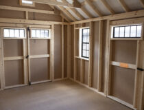 10x16 Cape Cod Shed Interior
