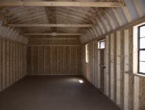12x28 Custom Gambrel Dutch Barn Black and White Interior