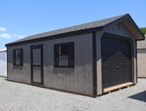 12x24 New England Peak Garage Driftwood and Black