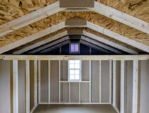 10x14 Peak Shed Interior with Loft
