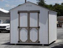 8x12 White Madison Peak Shed Front