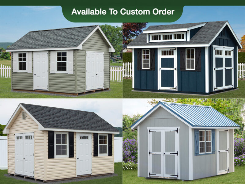 Cape Cod Style Storage Sheds Photo Collage