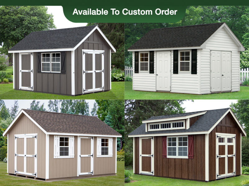 Cape Cod Style Storage Sheds Photo Collage