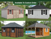 Hip Style Storage Sheds Photo Collage