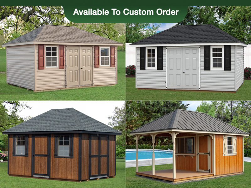 Hip Style Storage Sheds Photo Collage