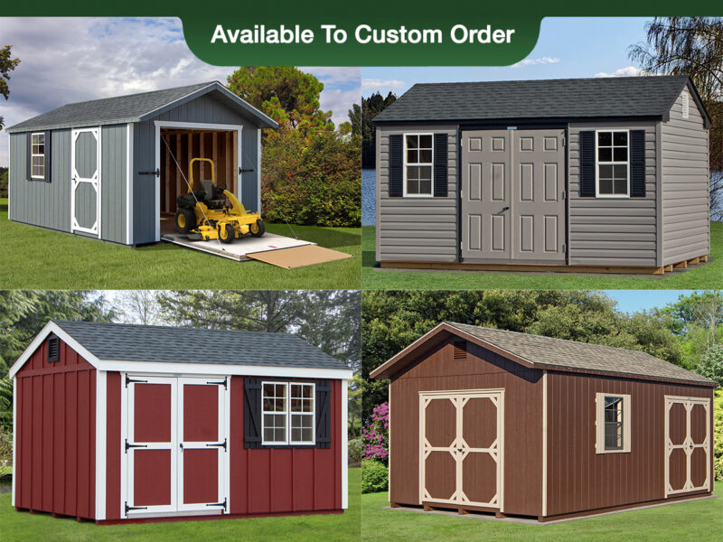 Peak Style Storage Sheds Photo Collage