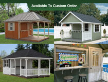 Custom Poolside Cabana Buildings Photo Collage