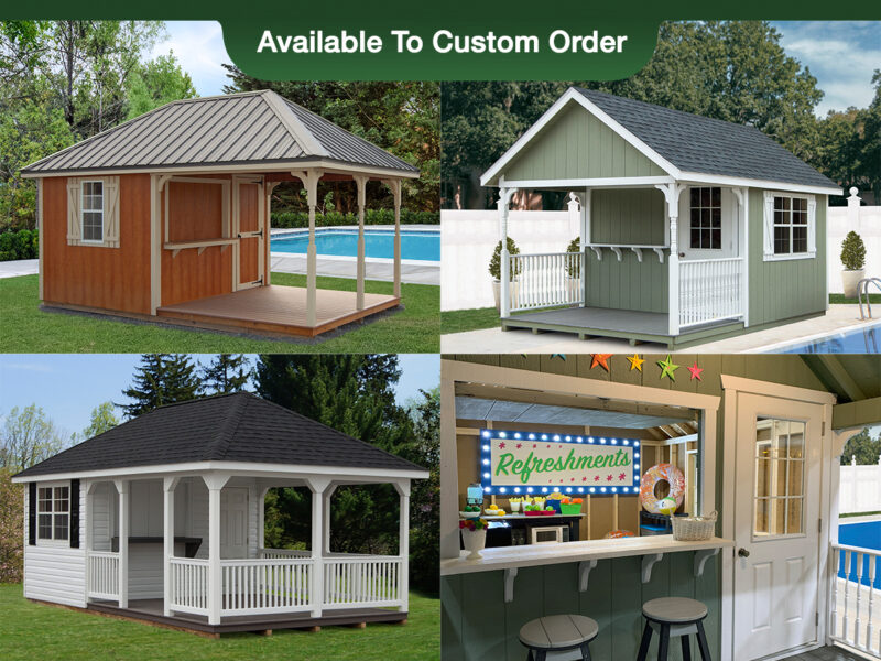 Custom Poolside Cabana Buildings Photo Collage