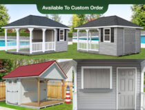Custom Poolside Cabana Buildings Photo Collage