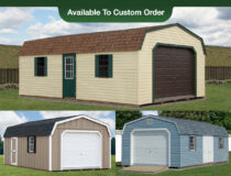Dutch Gambrel Barn Style Single-Car Portable Garage Photo Collage