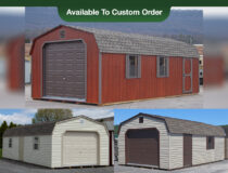 Dutch Gambrel Barn Style Single-Car Portable Garage Photo Collage