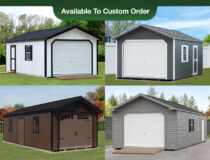 Peak Style Single-Car Portable Garage Photo Collage