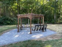 Low maintenance poly porch swing options for pergola combo