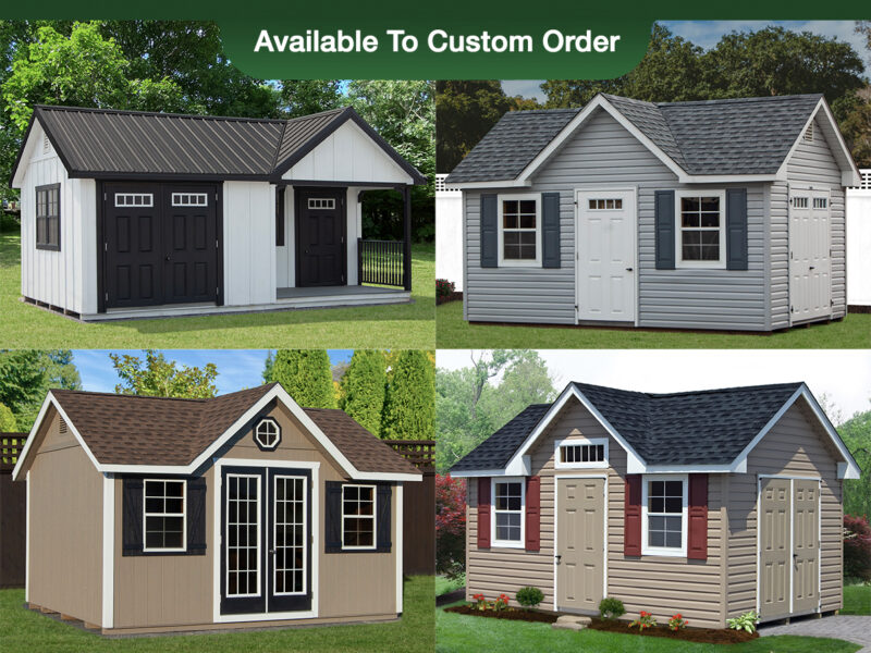 Victorian Deluxe Style Storage Sheds Photo Collage