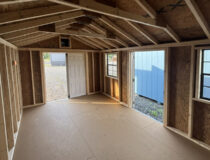 10x14 Front Entry Peak Shed Interior