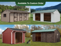 Enclosed Horse Barns and Run Ins from Pine Creek Structures Photo Collage
